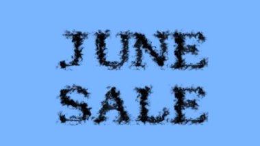 June Sale duman efekti gökyüzü izole arka plan. Yüksek görsel etkiyle canlandırılmış metin efekti. harf ve metin efekti.