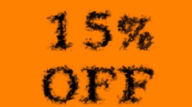 % 15 indirimli duman etkisi turuncu izole arka plan. Yüksek görsel etkiyle canlandırılmış metin efekti. harf ve metin efekti.