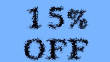 % 15 indirimli duman etkisi gökyüzü izole edilmiş arka plan. Yüksek görsel etkiyle canlandırılmış metin efekti. harf ve metin efekti.