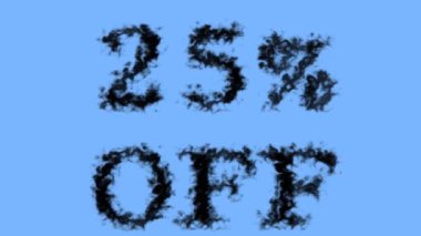 % 25 kapalı duman etkisi gökyüzü izole arka plan. Yüksek görsel etkiyle canlandırılmış metin efekti. harf ve metin efekti.