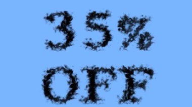 % 35 kapalı duman etkisi gökyüzü izole arka plan. Yüksek görsel etkiyle canlandırılmış metin efekti. harf ve metin efekti.