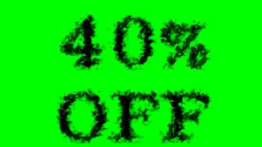 % 40 kapalı duman etkisi yeşil izole arka plan. Yüksek görsel etkiyle canlandırılmış metin efekti. harf ve metin efekti.