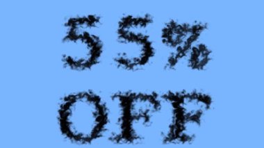 % 55 kapalı duman etkisi gökyüzü izole arka plan. Yüksek görsel etkiyle canlandırılmış metin efekti. harf ve metin efekti.