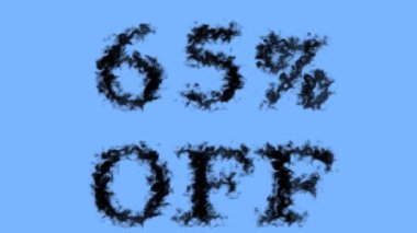 % 65 indirimli duman etkisi gökyüzü izole edilmiş arka plan. Yüksek görsel etkiyle canlandırılmış metin efekti. harf ve metin efekti.