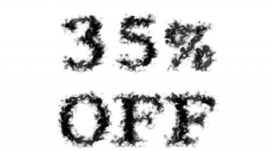 % 35 oranında kapalı duman etkisi beyaz izole arka plan. Yüksek görsel etkiyle canlandırılmış metin efekti. harf ve metin efekti.