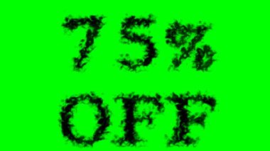 % 75 kapalı duman etkisi yeşil izole arka plan. Yüksek görsel etkiyle canlandırılmış metin efekti. harf ve metin efekti.