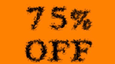 Duman efektinden% 75 düşüş turuncu arka plan. Yüksek görsel etkiyle canlandırılmış metin efekti. harf ve metin efekti.