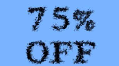 % 75 indirimli duman etkisi gökyüzü izole edilmiş arka plan. Yüksek görsel etkiyle canlandırılmış metin efekti. harf ve metin efekti.