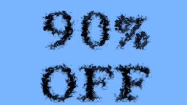 % 90 kapalı duman etkisi gökyüzü izole arka plan. Yüksek görsel etkiyle canlandırılmış metin efekti. harf ve metin efekti.