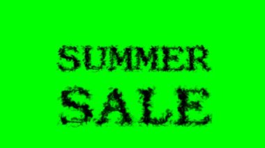 Yaz indirimi duman efekti yeşil izole arka plan. Yüksek görsel etkiyle canlandırılmış metin efekti. harf ve metin efekti.