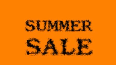 Yaz indirimi duman efekti turuncu izole arka plan. Yüksek görsel etkiyle canlandırılmış metin efekti. harf ve metin efekti.