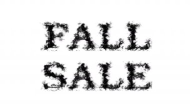 Sonbahar indirimi duman etkisi beyaz izole arka plan. Yüksek görsel etkiyle canlandırılmış metin efekti. harf ve metin efekti.