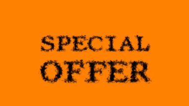 Özel teklif dumanlı mesaj efekti turuncu arka plan. Yüksek görsel etkiyle canlandırılmış metin efekti. harf ve metin efekti.