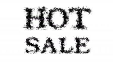 Sıcak Satış Duman Mesaj Efekti beyaz izole arka plan. Yüksek görsel etkiyle canlandırılmış metin efekti. harf ve metin efekti.