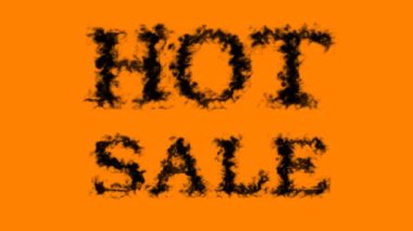 Sıcak Satış Duman Mesaj Efekti turuncu izole arka plan. Yüksek görsel etkiyle canlandırılmış metin efekti. harf ve metin efekti.