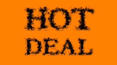 Hot Deal duman etkisi turuncu izole arka plan. Yüksek görsel etkiyle canlandırılmış metin efekti. harf ve metin efekti.
