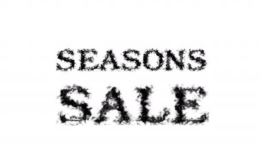 Mevsimler sigara dumanı efekti beyaz izole arka plan. Yüksek görsel etkiyle canlandırılmış metin efekti. harf ve metin efekti.