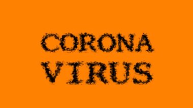 Corona virüsünün duman etkisi turuncu izole arka plan. Yüksek görsel etkiyle canlandırılmış metin efekti. harf ve metin efekti.