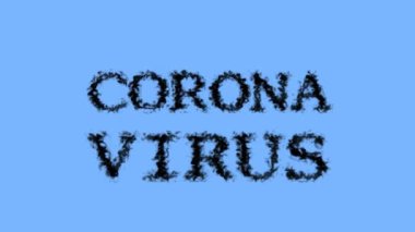 Corona Virüsü duman etkisi gökyüzü izole arkaplan. Yüksek görsel etkiyle canlandırılmış metin efekti. harf ve metin efekti.