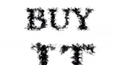 Duman efekti al beyaz izole arka plan. Yüksek görsel etkiyle canlandırılmış metin efekti. harf ve metin efekti.