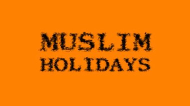 Müslüman Tatilleri 'nde mesaj efekti turuncu izole arka plan kullanılıyor. Yüksek görsel etkiyle canlandırılmış metin efekti. harf ve metin efekti.