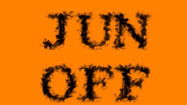 Jun Off dumansız mesaj efekti turuncu arka plan. Yüksek görsel etkiyle canlandırılmış metin efekti. harf ve metin efekti.