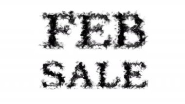 İndirimli duman efekti beyaz izole arka plan. Yüksek görsel etkiyle canlandırılmış metin efekti. harf ve metin efekti.