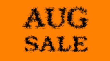 Aug Sale duman efekti turuncu izole arka plan. Yüksek görsel etkiyle canlandırılmış metin efekti. harf ve metin efekti.
