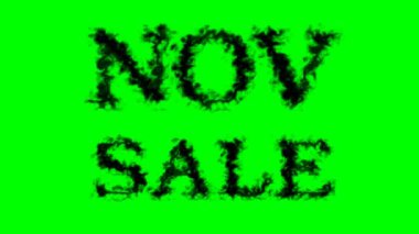 Nov Sale mesaj efekti yeşil izole arkaplan. Yüksek görsel etkiyle canlandırılmış metin efekti. harf ve metin efekti.