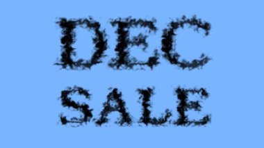 Aralık Satışı duman etkisi gökyüzü izole arkaplan. Yüksek görsel etkiyle canlandırılmış metin efekti. harf ve metin efekti.