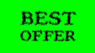 En iyi duman mesajı efekti yeşil izole arkaplan. Yüksek görsel etkiyle canlandırılmış metin efekti. harf ve metin efekti.