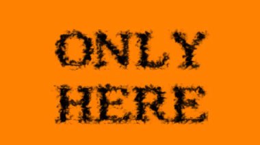 Sadece burada duman etkisi turuncu izole arka plan. Yüksek görsel etkiyle canlandırılmış metin efekti. harf ve metin efekti.