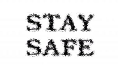 Güvenli dumanlı mesaj efekti beyaz izole arkaplan. Yüksek görsel etkiyle canlandırılmış metin efekti. harf ve metin efekti.