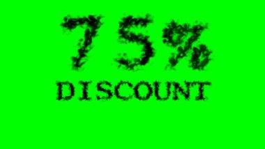 % 75 indirimli duman etkisi yeşil izole arka plan. Yüksek görsel etkiyle canlandırılmış metin efekti. harf ve metin efekti.