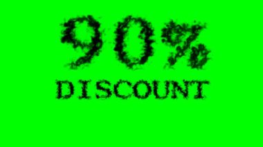 % 90 indirimli duman etkisi yeşil izole arka plan. Yüksek görsel etkiyle canlandırılmış metin efekti. harf ve metin efekti.