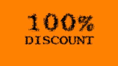 % 100 indirimli duman etkisi turuncu izole arka plan. Yüksek görsel etkiyle canlandırılmış metin efekti. harf ve metin efekti.