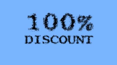 % 100 indirimli duman etkisi gökyüzü izole arka plan. Yüksek görsel etkiyle canlandırılmış metin efekti. harf ve metin efekti.