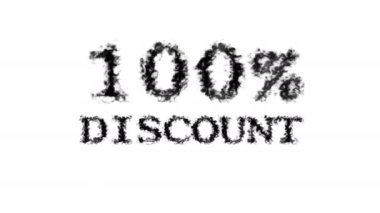 % 100 indirimli duman etkisi beyaz izole arka plan. Yüksek görsel etkiyle canlandırılmış metin efekti. harf ve metin efekti.