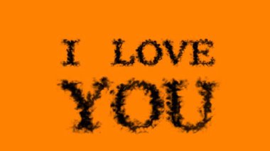 I Love You sigara etkisi turuncu izole arka plan. Yüksek görsel etkiyle canlandırılmış metin efekti. harf ve metin efekti.