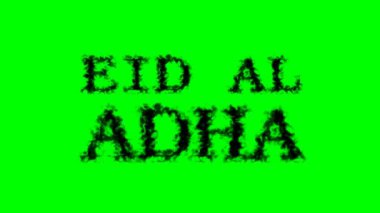 Kurban Bayramı duman efekti yeşil izole edilmiş arka plan. Yüksek görsel etkiyle canlandırılmış metin efekti. harf ve metin efekti.