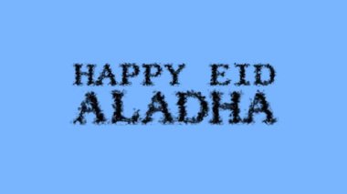 Mutlu bayramlar duman efekti gökyüzü izole edilmiş arkaplan. Yüksek görsel etkiyle canlandırılmış metin efekti. harf ve metin efekti.