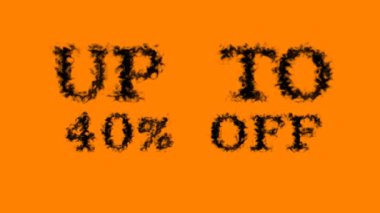 % 40 'a kadar kapalı dumanlı mesaj efekti turuncu arka plan. Yüksek görsel etkiyle canlandırılmış metin efekti. harf ve metin efekti.