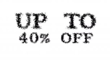 % 40 'a kadar kapalı duman etkisi beyaz izole arka plan. Yüksek görsel etkiyle canlandırılmış metin efekti. harf ve metin efekti.