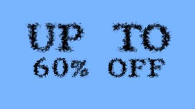 % 60 'a kadar kapalı duman etkisi gökyüzü izole edilmiş arka plan. Yüksek görsel etkiyle canlandırılmış metin efekti. harf ve metin efekti.