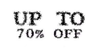 % 70 'e kadar kapalı duman etkisi beyaz izole arka plan. Yüksek görsel etkiyle canlandırılmış metin efekti. harf ve metin efekti.