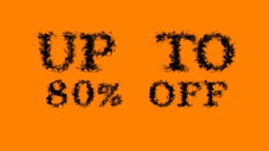 % 80 'e kadar kapalı dumanlı mesaj efekti turuncu arka plan. Yüksek görsel etkiyle canlandırılmış metin efekti. harf ve metin efekti.