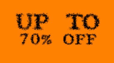 % 70 'e kadar kapalı dumanlı mesaj efekti turuncu arka plan. Yüksek görsel etkiyle canlandırılmış metin efekti. harf ve metin efekti.