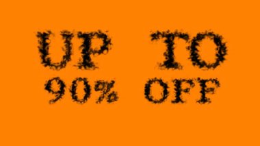 % 90 'a kadar kapalı dumanlı mesaj efekti turuncu arka plan. Yüksek görsel etkiyle canlandırılmış metin efekti. harf ve metin efekti.