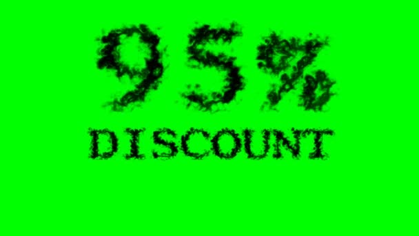 Discount Smoke Text Effect Green Isolated Background Animated Text Effect — Stock Video