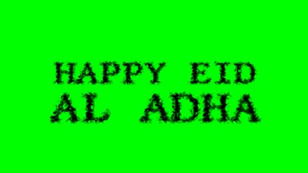 Happy Eid Adha Dym Tekst Efekt Zielony Izolowane Tło Animowany — Wideo stockowe